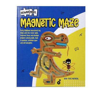 Growing Minds Educational Wood Magnetic Maze Dino Design