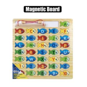 Growing Minds Educational Wood Magnetic Alphabet/numb Fishing