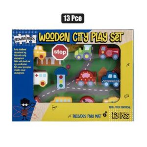 Growing Minds Educational Wood City/farm Play Set