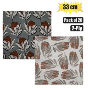 Serviettes 2ply 33cm 20-piece Protea