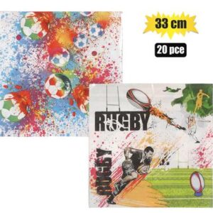 Serviettes 2ply 33cm 20-piece Sport