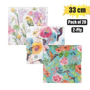 Serviettes 2ply 33cm 20-piece Birds