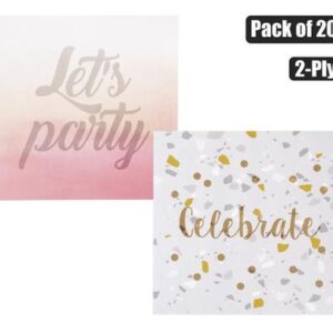 Serviettes 2ply 33cm 20-piece Celebration