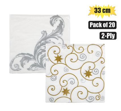 Serviettes 2ply 33cm 20-piece Fancy Pattern
