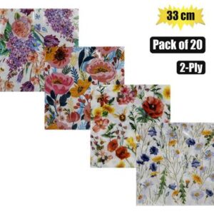 Serviettes 2ply 33cm 20-piece Flowers
