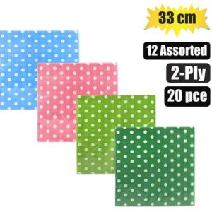 Serviettes 2ply 33cm 20-piece Dots