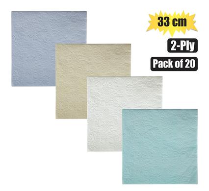 Serviettes 2ply 33cm 20-piece Embossed
