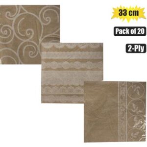 Serviettes 2ply 33cm 20-piece Kraft
