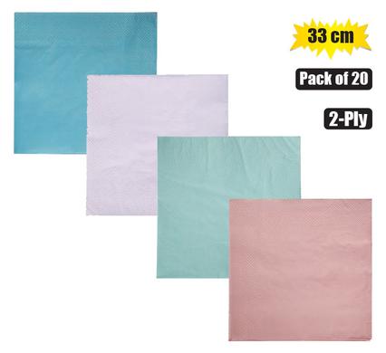 Serviettes 2ply 33cm 20-piece Pastel