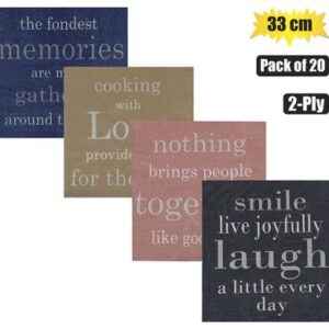 Serviettes 2ply 33cm 20-piece Sayings