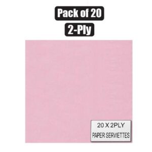 Serviettes 2ply 33cm 20-piece Plain Pink