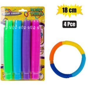 The Fidget Corner Novelty Sensory Tube Plastic 4-piece 18.5cm