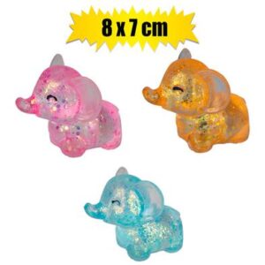 Novelty Maltose Elephant 8cm Glitter