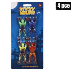 Novelty Sticky Ninja Set 4-piece 6cm Ninja