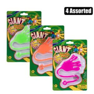 Novelty Sticky Hand 9cm Neon