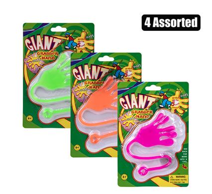 Novelty Sticky Hand 9cm Neon