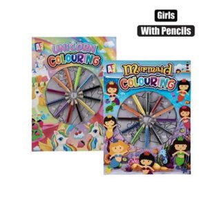 Girl with Pencils Colouring Book – Assorted