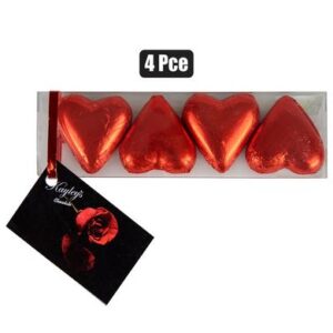 Kayleys Sweet Choc Rp 4-piece Foil Heart Red (t)
