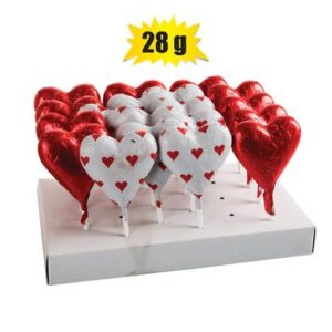 Kayleys Sweet Choc Rp Heart Lolly 28g (t)